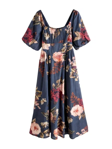 Next Rochie albastru marin / oliv / roz roșu