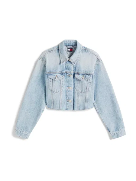 Tommy Jeans Geacă de primăvară-toamnă albastru marin / albastru denim / roșu alb