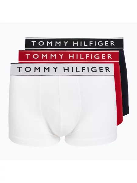 Boxeri pentru bărbați Tommy Hilfiger Trunk Dtm white/medium red/navy blue alb