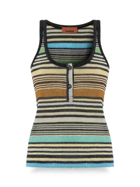 Top Missoni tricotate albastru