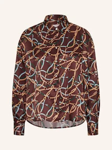 Robert Friedman Koszula Z Jedwabiu braun zielona