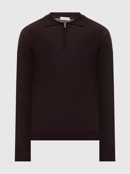 Поло з вовни мериноса Cashmere&whiskey коричневе