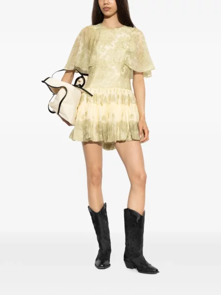 Rochie mini Allsaints cu imagine cu model paisley verde