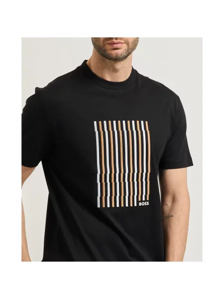 T-shirt o kroju regular fit z czystej bawełny model C-THOMPSON Boss czarna