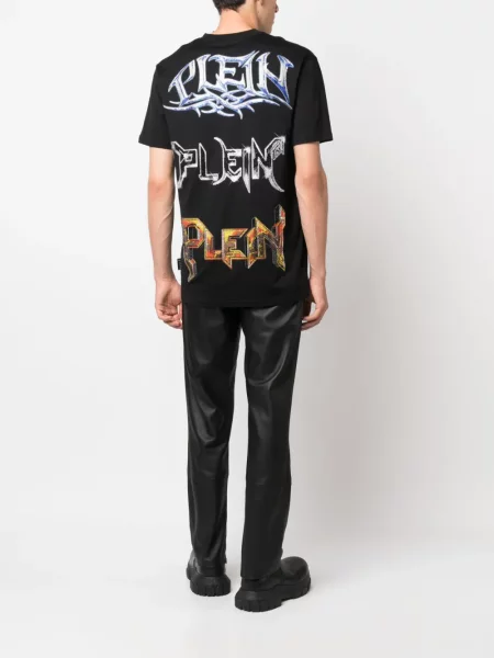 Raštuotas marškinėliai Philipp Plein juoda