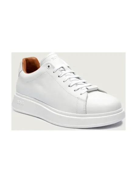 Sneakerși Boss Black din piele alb