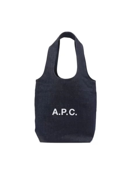 A.P.C. torebka tote ninon small granatowy niebieska