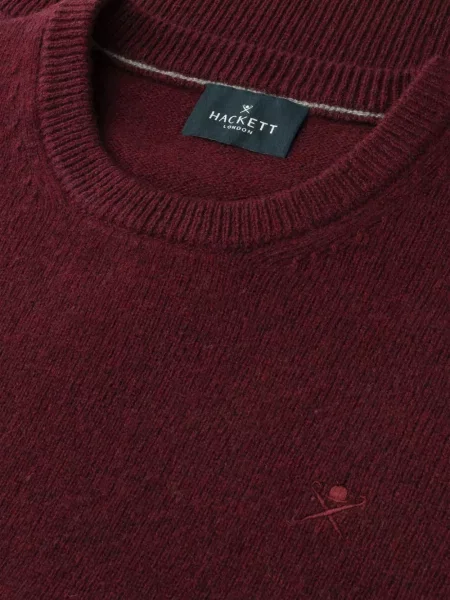 Pulover Hackett cu broderie cu decolteu rotund roșu