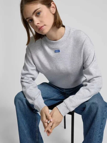 Bluza z detalem z logo model ‘Delessa’ szara