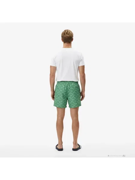 Lacoste Szorty Kąpielowe Ze Wzorem Regular Fit zielone