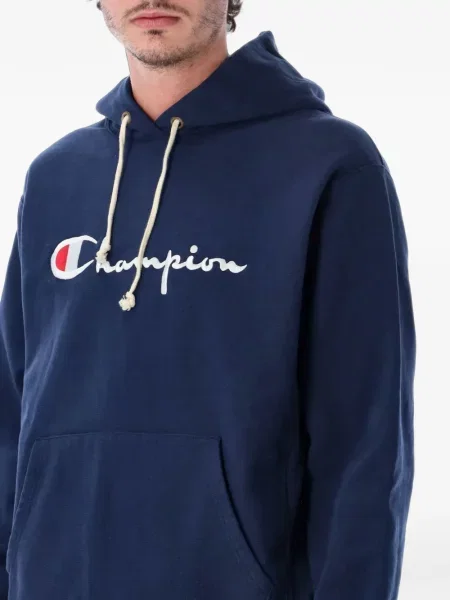 Hoodie Champion με κέντημα με κορδόνι μπλε
