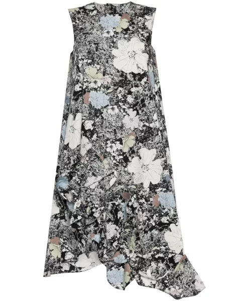 Rochie midi Jnby cu model floral cu imagine până la genunchi negru