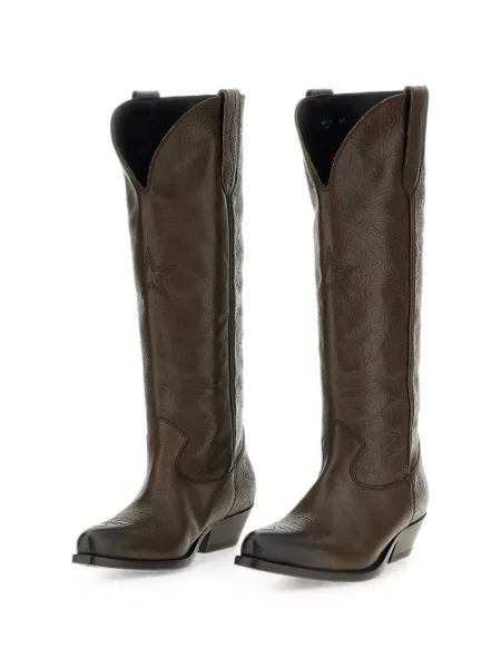 Botine Golden Goose cu model floral maro