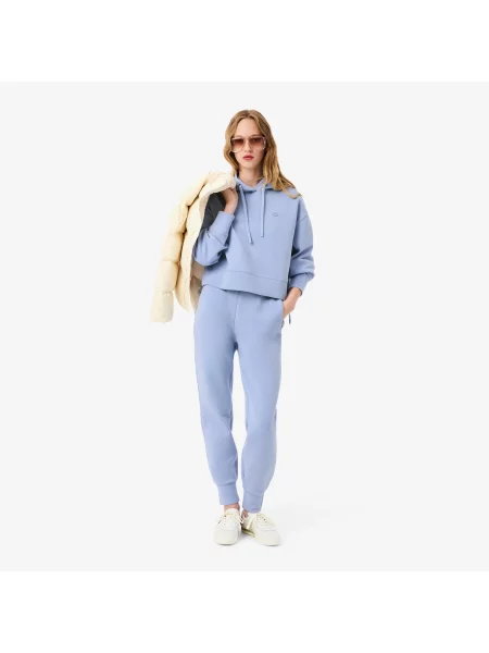 Lacoste Krótka Bluza Z Kapturem fioletowa