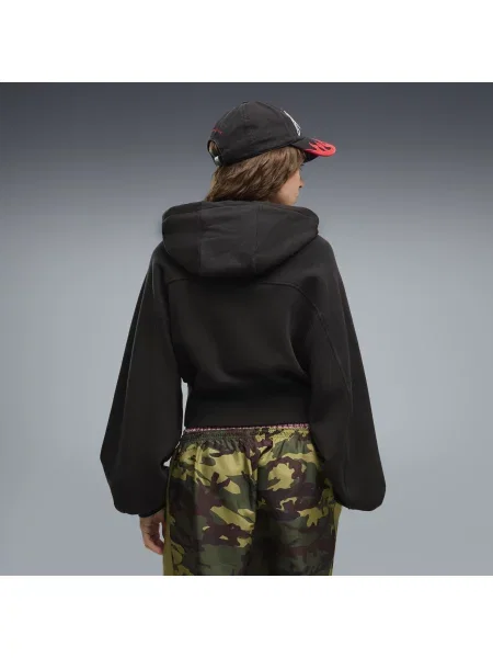 PUMA bluza z kapturem Essentials Cropped z obszernym rÄ™kawem OdzieÅ¼ S czarny