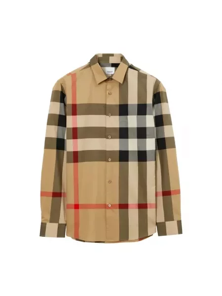 Koszula Burberry w kratę beżowa