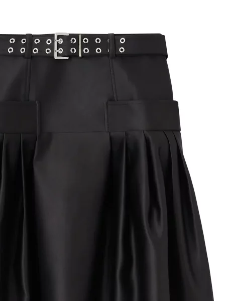 Cu centură fustă midi Ganni negru