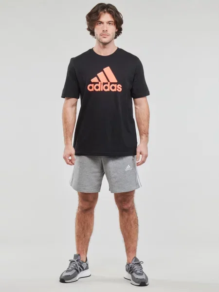 Prugaste frotir kratke hlače Adidas Sportswear siva