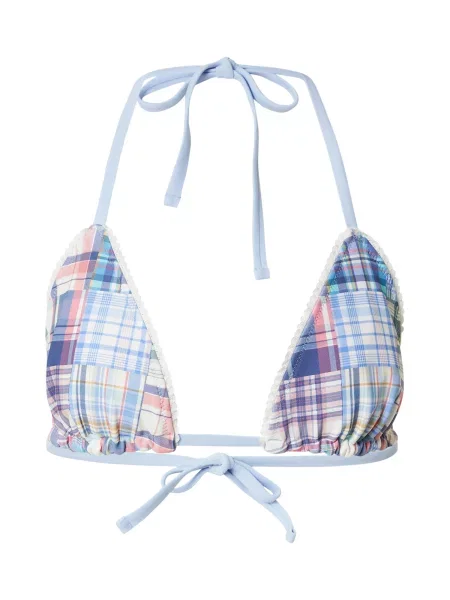 Abercrombie & Fitch Bikini gornji dio opal / nebesko plava / prljavo roza bijela
