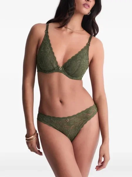 Chiloți tanga Aubade din dantelă verde