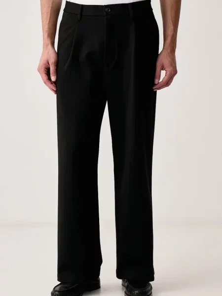 Marc O'Polo pantaloni wide leg pentru bărbați negru