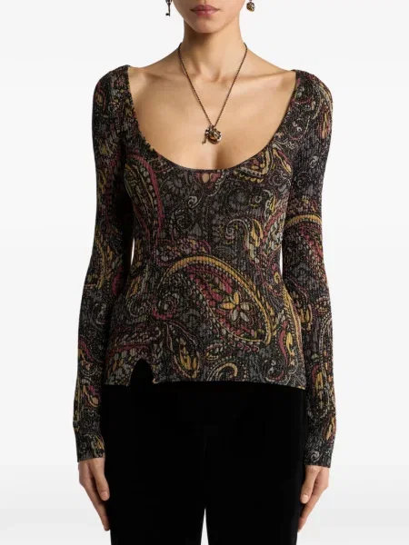 Pulover Etro cu model floral negru