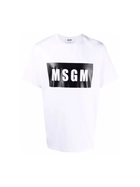 Koszulka Msgm z nadrukiem biała