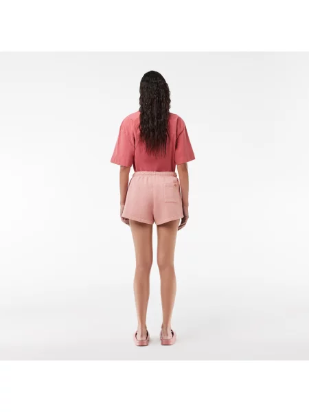 Lacoste Krótkie Spodenki Natural Dyed Cotton Fleece różowe