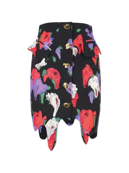 Fustă Moschino cu model floral cu imagine asimetrică negru
