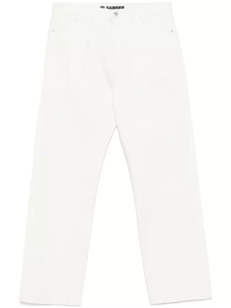 Blugi drepți Jil Sander alb