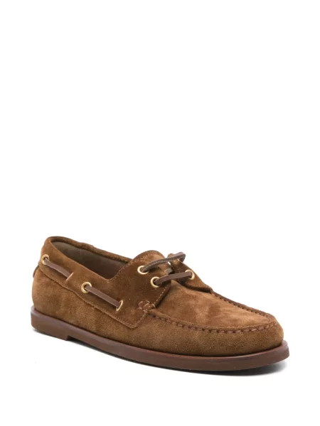 Pantofi loafer Gianvito Rossi din piele de căprioară maro