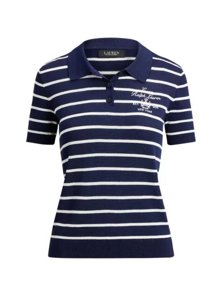 Tricou polo Lauren Ralph Lauren cu dungi albastru
