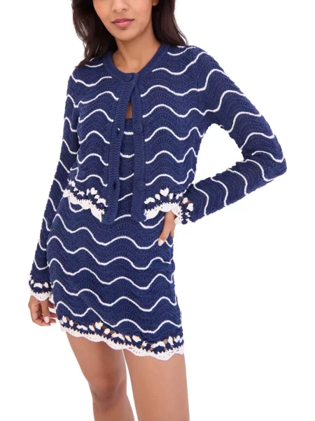Cardigan Cara Cara tricotate albastru