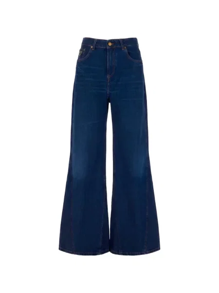 Blugi evazați Lois Jeans evazate cu autograf albastru