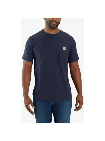 Koszulka Carhartt Force Pocket krótki rękaw granatowa S niebieska