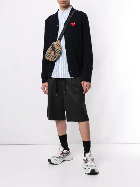 Cardigan Comme Des Garcons Play cu broderie albastru