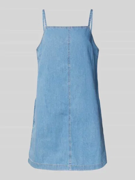 Sukienka jeansowa mini z czystej bawełny Tom Tailor Denim niebieska