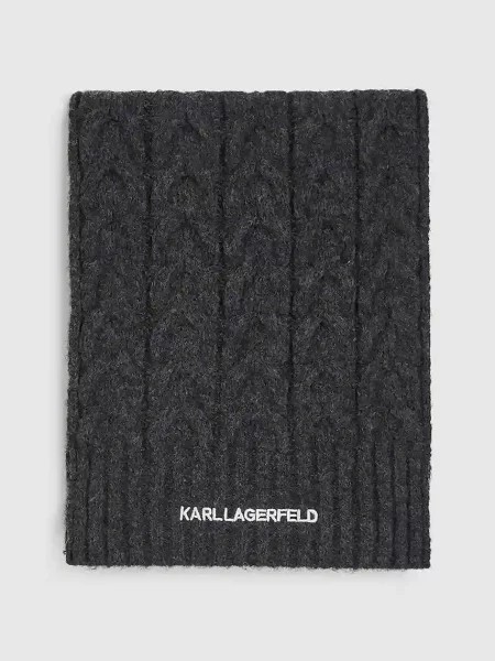 Karl Lagerfeld Šal s primesjo volne K/ESSENTIAL siva