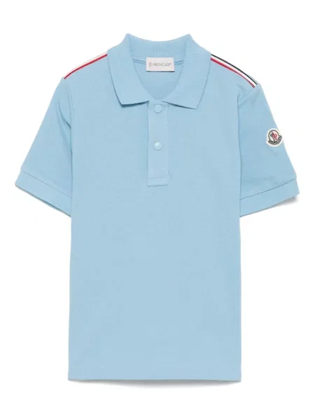 Koszulka polo dziecięca Moncler Enfant niebieska