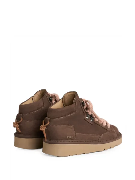 Fűzős bőr sneaker Panchic barna