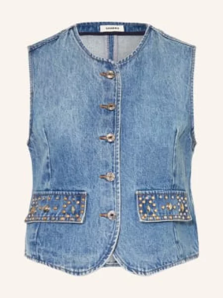 Sandro Kamizelka Jeansowa Z Nitami blau