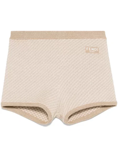 Pantaloni scurți Fendi tricotate maro
