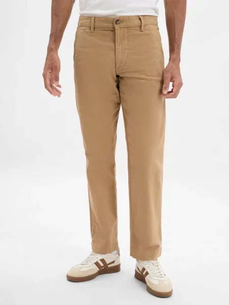 Selected spodnie chino Harry Mężczyźni jednolity beżowy
