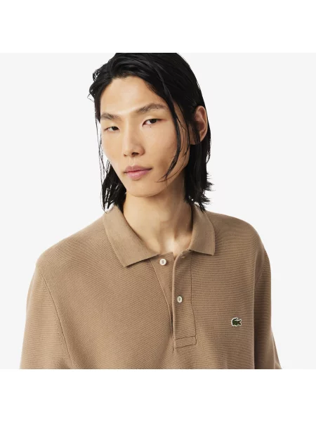 Lacoste Dziana Koszulka Polo Z Długim Rękawem I Krój Classic Fit brązowa