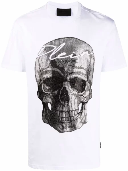 Tricou Philipp Plein cu imagine alb