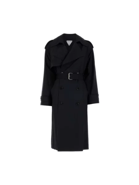 Trencz Bottega Veneta wełniany czarny