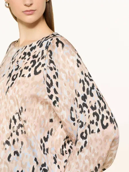 Ivi Collection Bluzka Z Jedwabiu beige czarna