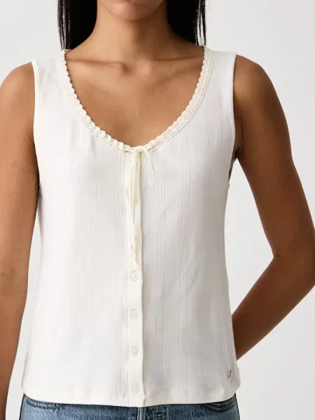 Levi's топ дамски с DRY GOODS POINTELLE LACE TANK бежово