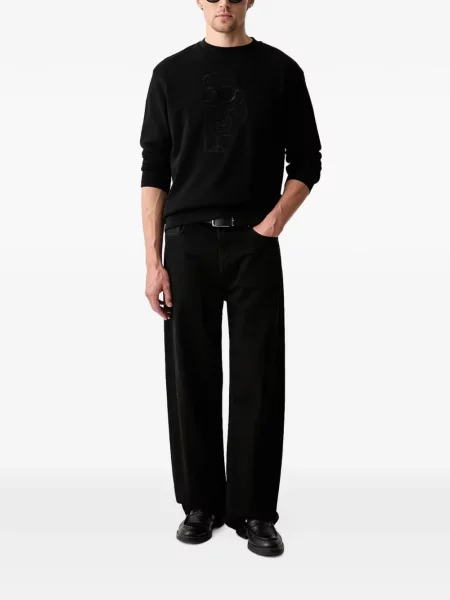 Pulover Karl Lagerfeld cu broderie negru