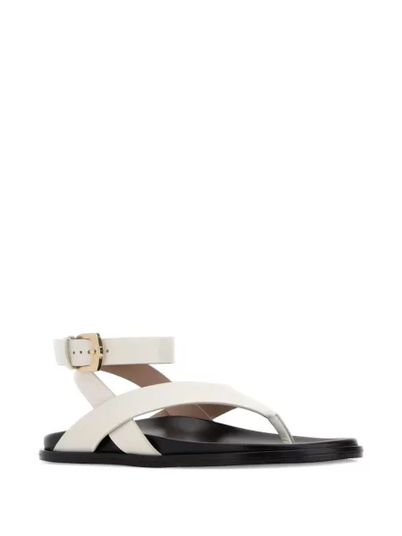 Sandale Stuart Weitzman cu cataramă cu bretele alb